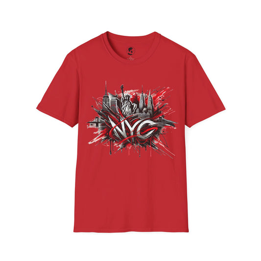 Red NYC Graffiti Cotton Tee